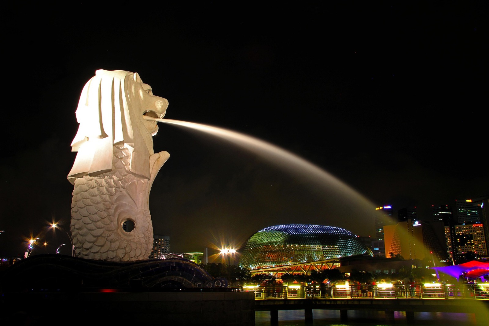 Singapore skyline at night