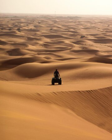 Quad biking in desert